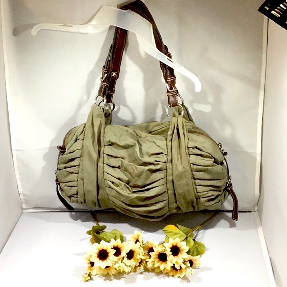 La Chateau purse green canvas purse